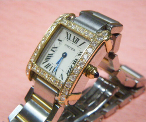 カルティエ　腕時計　ベゼルに装飾：施工後