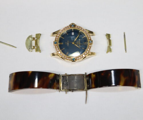 オメガ　腕時計　ベゼル装飾とベルト制作：施工前